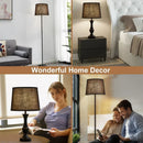 Axyaa Natural Linen Drum Lampshade for Bedside & Floor Lamps