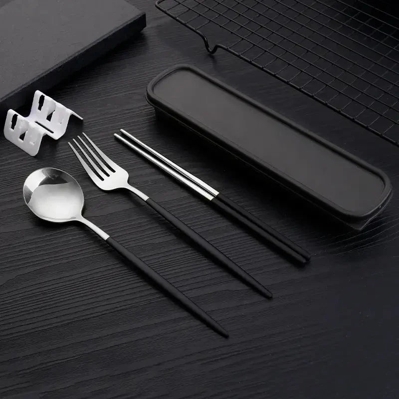 Axyaa Stainless Steel Portable Cutlery Set for Home, Picnics & Students – 3pcs