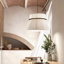 Axyaa Wabi-sabi Pendant Lamp: Modern Fabric Hanging Chandelier for Dining Room