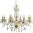 Axyaa Crystal Copper Chandelier with Pearl Decoration - Romantic Candle Light