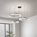 Axyaa Acrylic Ring LED Pendant Light Minimalist Circle Chandelier - Modern Living Dining Bedroom Lighting