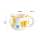 Axyaa Flower Heart Ceramic Mug, Irregular Creative Style Coffee Cup