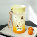 Axyaa Glass Water Bottle With Lid Scales, 430ml Portable Tumbler