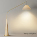 Axyaa Modern Hardwood Fishing Floor Lamp in Log Color
