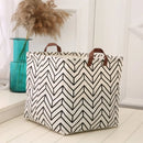 Axyaa Cartoon Print Laundry Basket: Large Capacity Cotton Linen Toy Hamper & Organizer