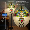 Axyaa Stained Glass Tiffany Floor Lamp: American Retro Style for Living Room & Bedroom