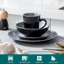 Axya™ Stoneware Crockery Tableware Set - Matte Black & Dark Grey, 48-Piece