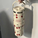 Axyaa 30oz Stainless Steel Insulated Tumbler with Handle and Straw