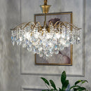 Axyaa Gold Metal Crystal LED Pendant Chandeliers for Luxury Home Decor and Lighting