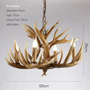 Axyaa Retro Deer Horn LED Pendant Light for Hot Pot Restaurant and Clothing Store