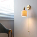 Axyaa Ceramic LED Wall Lamp Kids Bedroom Gold Brass Arm Rotate Stair Light