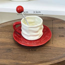 Axyaa High-grade European Style Espresso Coffee Cup Set with Colored Glaze Ceramic