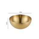Axyaa Golden Stainless Steel Salad Bowls - Large Korean Kitchen Tableware