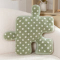 Axyaa Teddy Velvet Jigsaw Seat Cushion - White & Black Soft Back Pillow