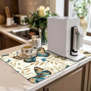 Axyaa Watercolor Plants Drain Pads - Absorbent Tableware Mat