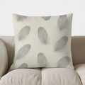 Axyaa Grey Feather Pattern Throw Pillow Cover for Sofa, Bedroom, Car