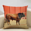 Axyaa Spain Bullfight Cushion Cover 45x45CM Linen Pillowcase
