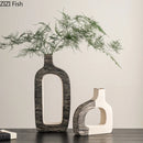 Ceramic Vase Set for Desktop Decor | Axyaa Small Mouth Flower Vases