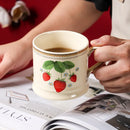 Axyaa Retro Strawberry Ceramic Cup - Hand-painted European Phnom Penh Mug
