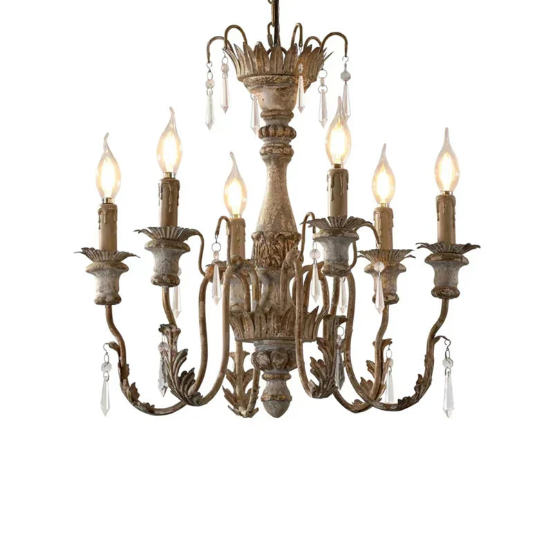 Axyaa French Wood Art Chandelier for Living Room, Dining Room, Bedroom, and Cafe