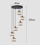 Axyaa Modern Ring Stairs LED Pendant Chandelier for Living & Dining Room Lighting