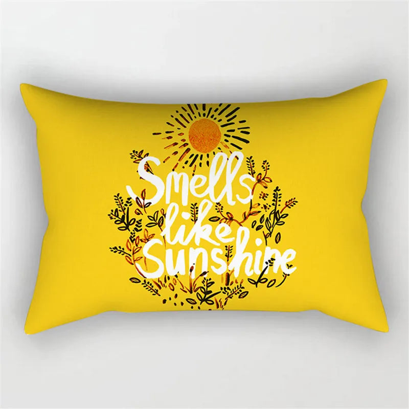 Yellow Geometric Cushion 30x50 Pillowcase for Living Room Sofa and Bed - Axyaa Home
