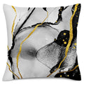 Axyaa Gold Marbled Abstract Pillow Covers for Sofa, Bedroom & Car