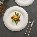 Axyaa White Pearl Dot Ceramic Steak Pasta Dessert Snack Plate Molecular Cuisine Tableware