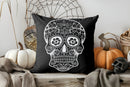 Axyaa Halloween Sugar Skull Pattern Decorative Pillow Cover