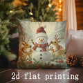 Axyaa Christmas Santa & Deer Snowman Cushion Covers - Sofa, Bedroom, Car Pillow Cover