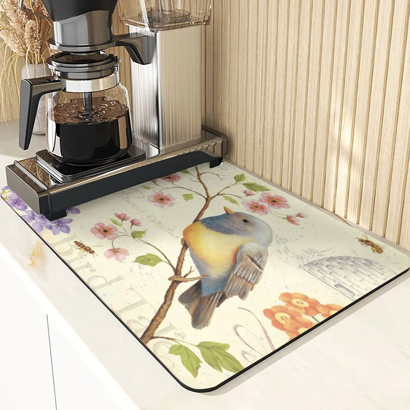 Axyaa Birds Printed Kitchen Coasters Set