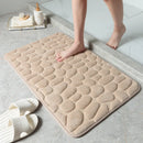 Axyaa White Memory Foam Non-Slip Bath Mat - Soft & Absorbent Rug