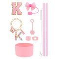 Axyaa 10pc Tumbler Accessory Set: Straw, Cover, Cap, Boot, Stopper, Keychain, Sticker