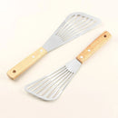 Axyaa Stainless Steel Fish Frying Shovel with Wooden Handle - Household Essential