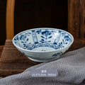 Axyaa Blue & White Ceramic Vegetable Dim Sum Plate - Creative Snack Cold Dishes