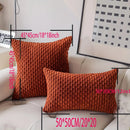 Axyaa Fluffy Corduroy Cushion Cover - Nordic Orange Throw Pillow for Home Decor