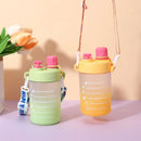Axyaa Gradient Portable Straw Water Bottle for Women & Girls, 600ml Capacity