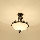 Axyaa Glass Chandelier: Wrought Iron Ceiling Lamp for Bedroom, Kitchen, Living Room