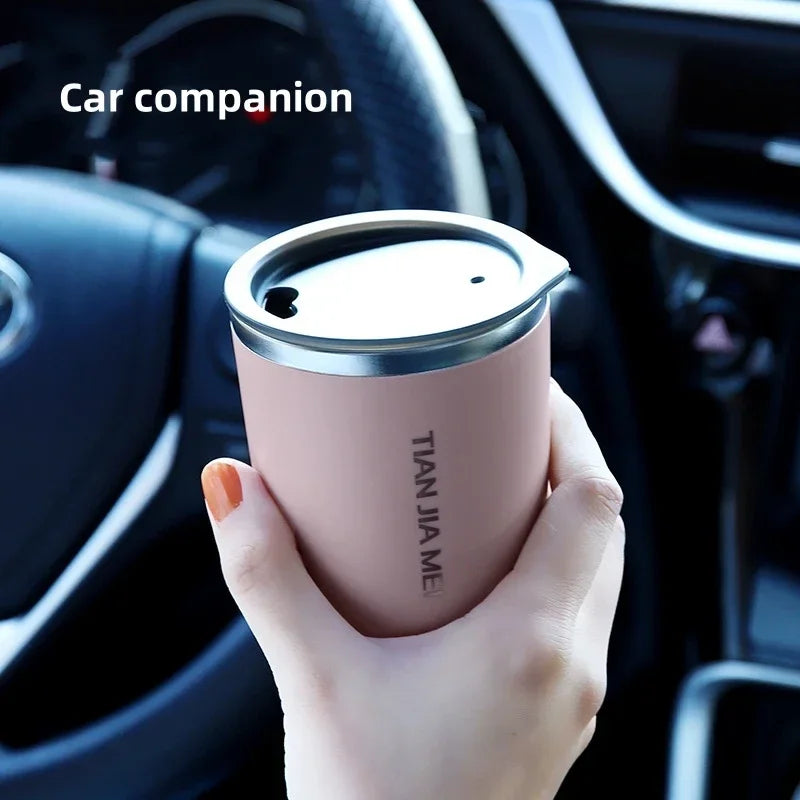 Axyaa Stainless Steel Portable Thermos Cup, 300ml Simple Office Coffee Mug