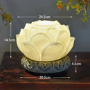 LED Lotus Desk Lamp by Axyaa - Creative Resin Shade for Home, Office, and Hospitality