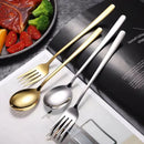 Axyaa Stainless Steel Long Handle Spoon Fork Set for Home Kitchen Dining
