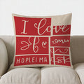 Axyaa Red Typography Pattern Pillow Cover - for Sofa, Bedroom, Car