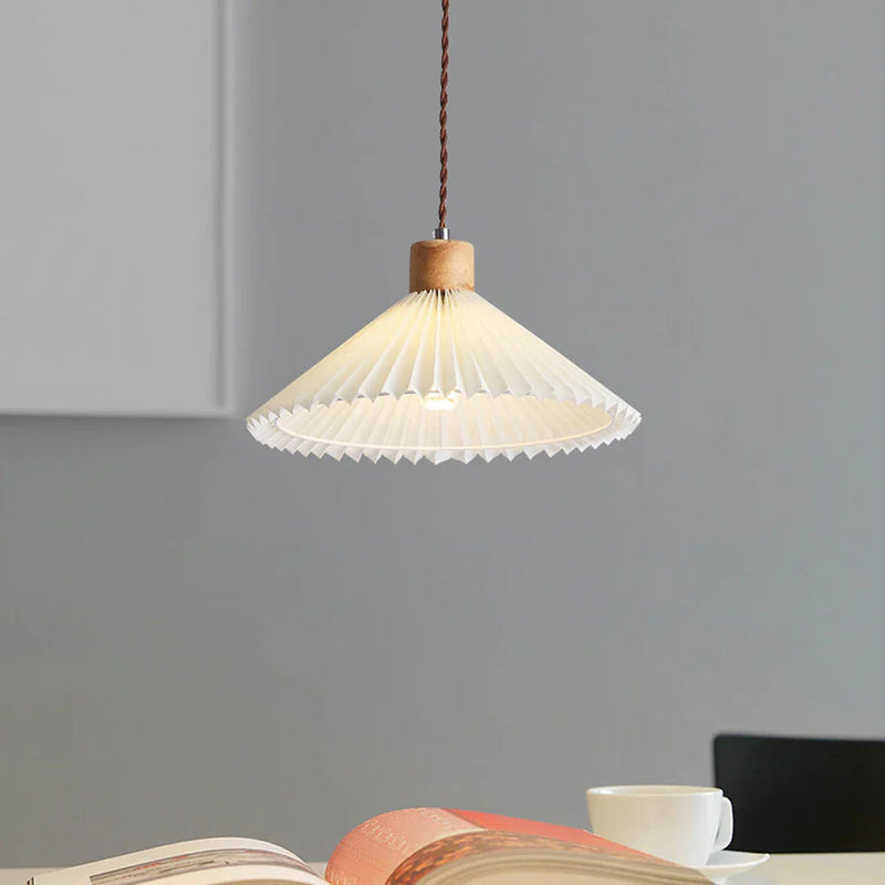 Nordic Pleated Pendant Lights with E27 Base for Dining Room by Axyaa