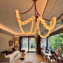 Axyaa Nordic Style Pearl Marble Pendant Lamp, Spanish Stone Design in Brass Black Nickel