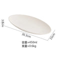 Axyaa Matte Striped Oval Ceramic Fish Plate for Molecular Cuisine Tableware