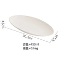 Axyaa Matte Striped Oval Ceramic Fish Plate for Molecular Cuisine Tableware