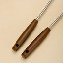Axyaa Stainless Steel Wok Spatula Ladle Set with Wooden Handle