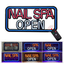 Axyaa LED Nail Salon Sign - Blue Red Flashing Neon for Beauty Spa