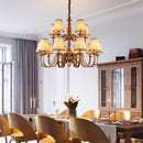 Axyaa Double-Layer Fabric Pendant Light for Living Room and Bedroom