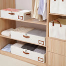 Axyaa Foldable Under Bed Storage Bag Beige Large Capacity Clear Window Handles